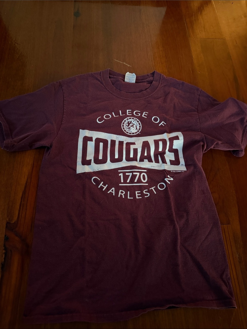 College of Charleston Maroon Cougars Short Sleeve Tee
